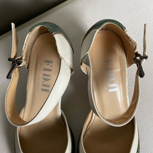 Fidji Sandals in colorblock green/ white size 37 (6.5 US) - Picture 6 of 7